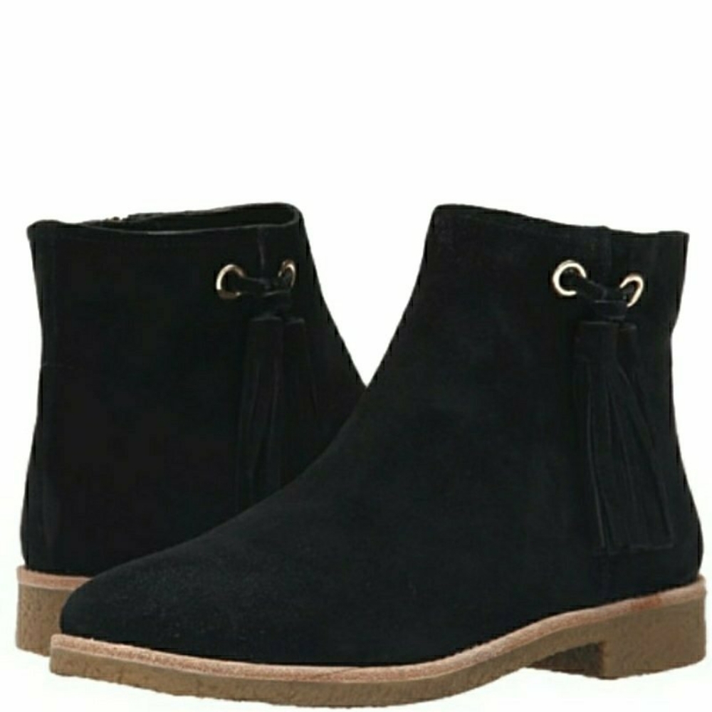 🆕Kate Spade New York Fringe Tassel Suede Black Booties
